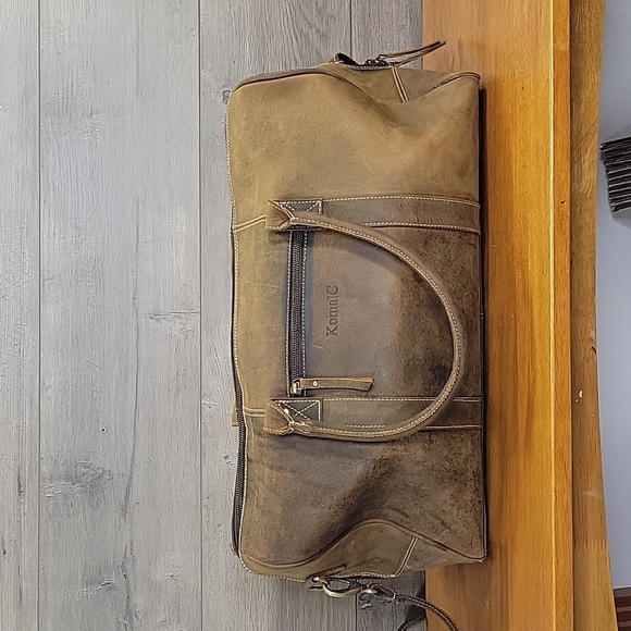 KomalC Other - KomalC Leather Travel Duffel Bag Full Grain Leather Duffle Overnight Weekend